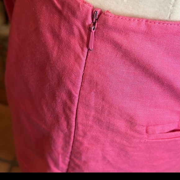 Lilly Pulitzer Preppy Resort Wear Hot Pink Flat Front Linen/Cotton Pants, 10! - Picture 7 of 11